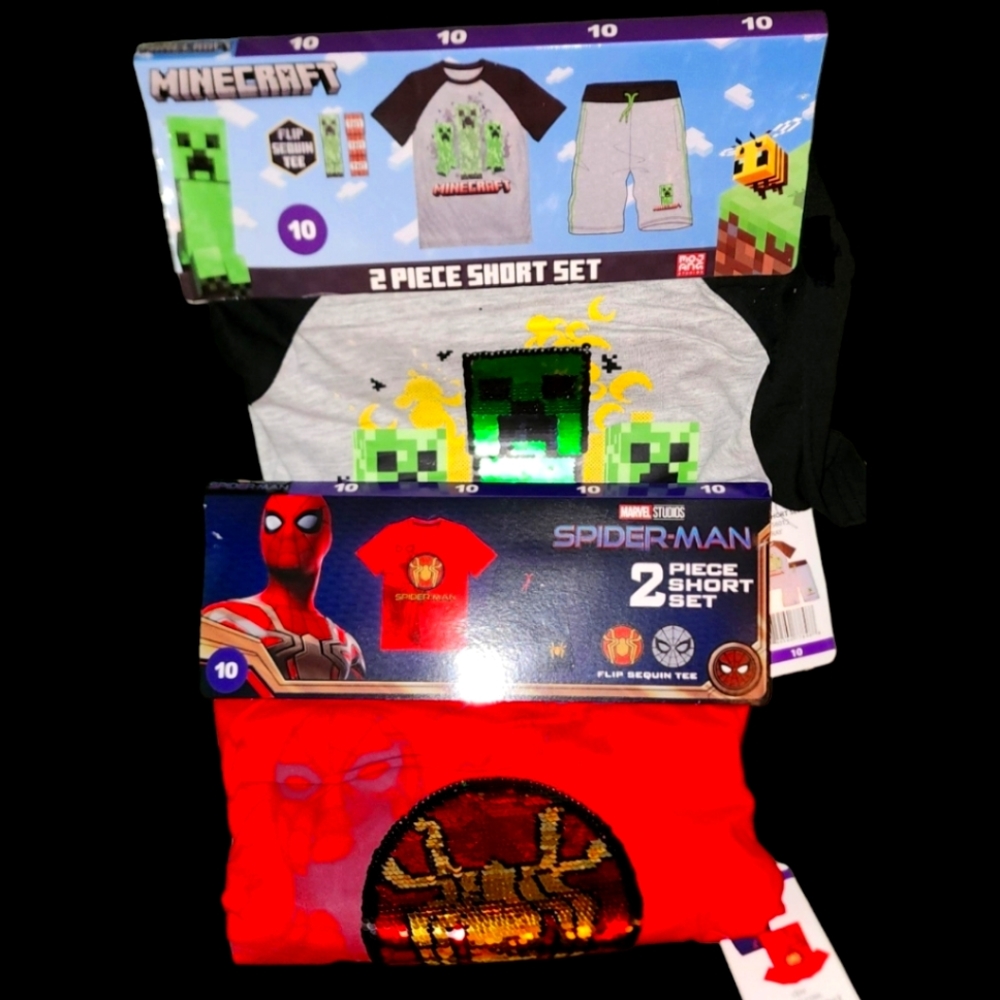 Spiderman & Minecraft Short Sets